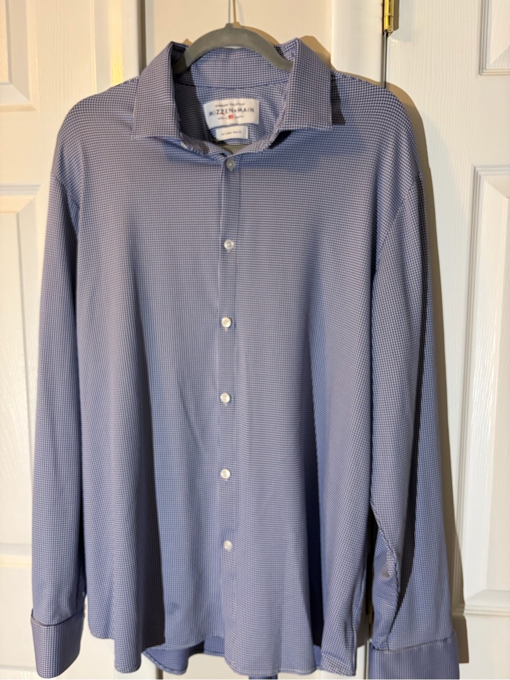 Mizzen+Main Spinnaker Collection Men’s XXL Trim Fit Small Blue Check Pattern